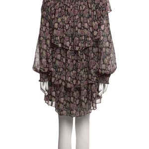 Cinq à Sept Black and Pink Floral Dress